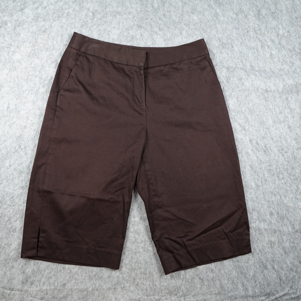 Saks Fifth Avenue Shorts Women 6 Brown Knee Length Bermudas Stretch Chino